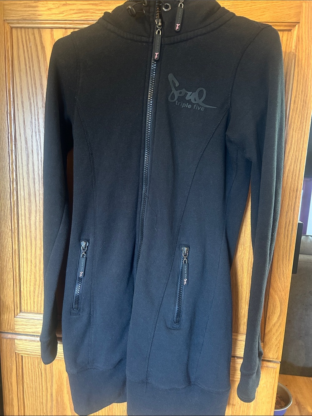 Triple Five Soul Black Fitted Zip Hoodie